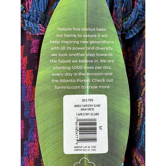 Farm‎ Rio - Mixed Tapestry Scarf Maxi Dress Medium - Picture 8 of 11